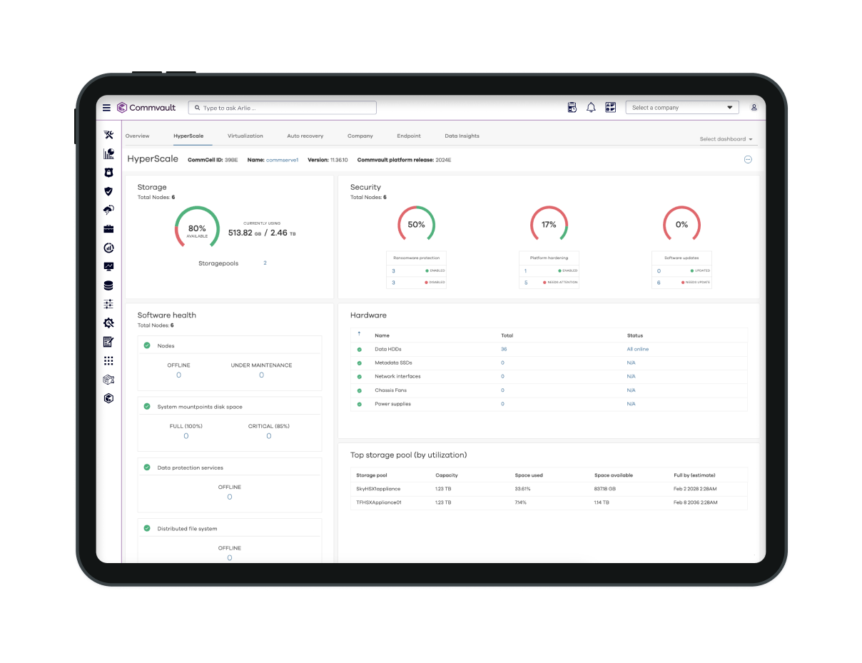 HyperScale X：安全的混合云存储 | Commvault